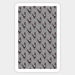 Pheasant pattern on grey background Sticker